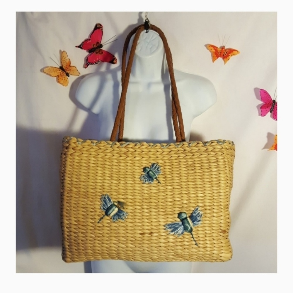 Straw Beach Bag Tote Large Beach Bag.